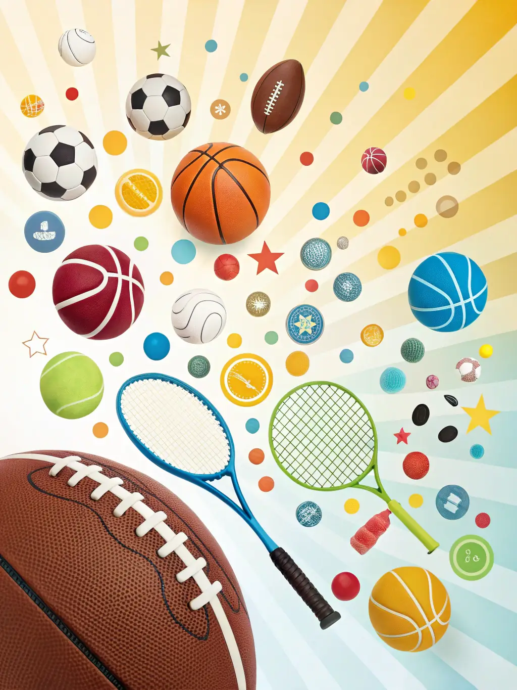 An image displaying a wide range of sports categories available in the trivia quiz app, from football to basketball to lesser-known sports.